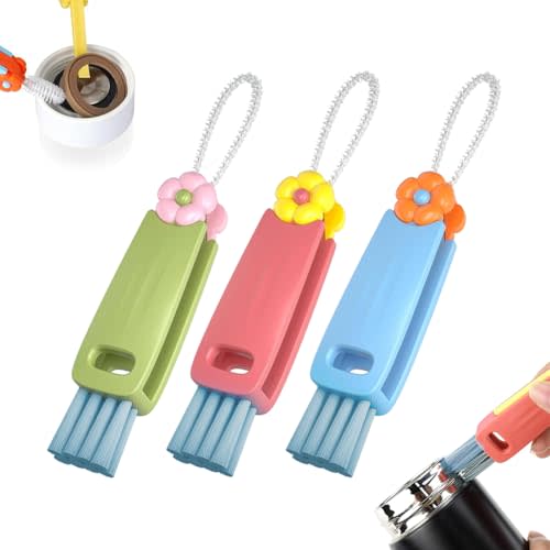3-in-1 Cup Lid Gap Cleaning Brush Set, Multifunctional Bottle Cleaning Brush, Silicone Cup Lid Gap Cleaner, Home Kitchen Crevice Cleaning Tools for Cup Lids, Bottles, Gaps (Mix)