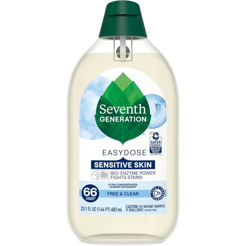 Seventh Generation EasyDose Laundry Detergent, Ultra Concentrated: 66 Loads, Free & Clear Designed for Sensitive Skin, 23.1 Fl Oz