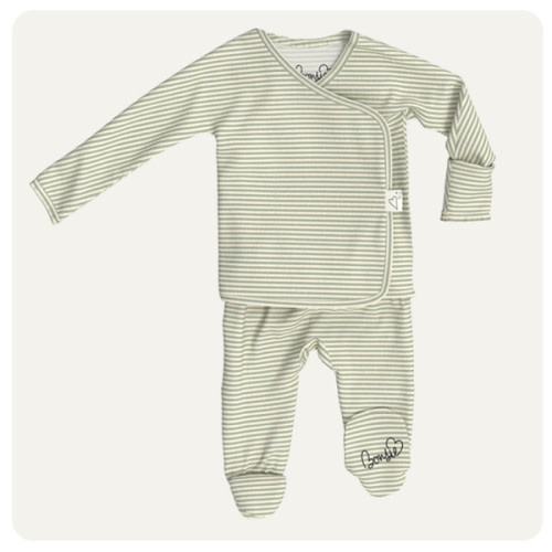 Footie - Mint Twist – Bonsie Skin to Skin Babywear