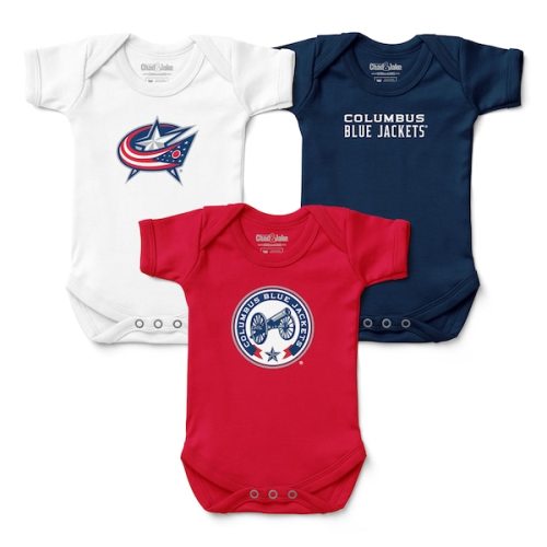 Infant Columbus Blue Jackets Chad & Jake Three-Pack Bodysuit Set