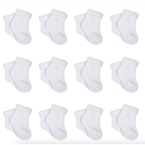 12-Pack White Terry Socks