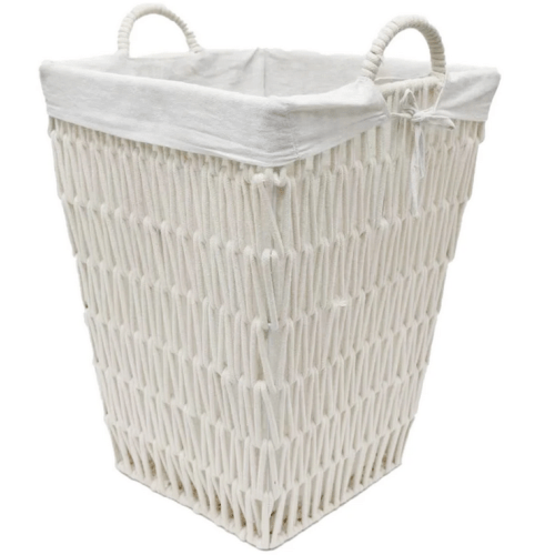Cotton Rope Laundry Hamper White | At Home