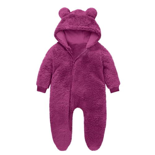ZyeKqe Winter Baby Clothes Keep Warm Fleece Thick Onesie Cute Ear Hooded Jumpsuits Newborn Boys Girls Romper Kids Coats Jackets