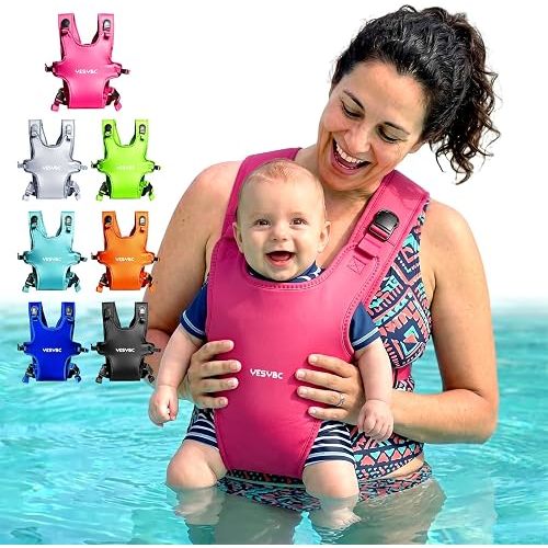 Baby Carrier for Water, Portable Baby Sling Support Infant Chest Holder Harness for 0-36 Months, 13-33 lbs Infants Toddlers Boys Girls, Rose Red