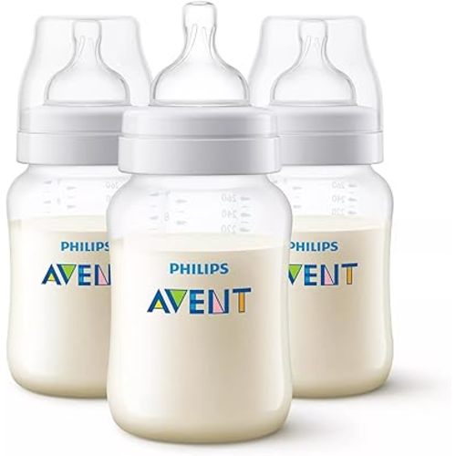 Philips Avent Anti-Colic Baby Bottles, 260ml, 3-Pack SCY103/03
