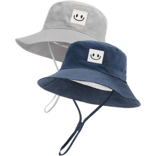 Baby Sun Hat Smile Face Toddler Boys Girls Bucket Hat 0-5 Years Kids UPF 50+ Sun Protection Summer Hats