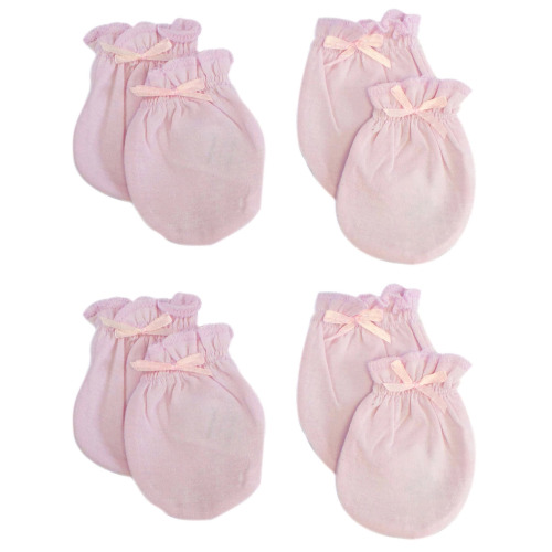 Bambini Newborn Pink Mittens, 4pk (Baby Girls)