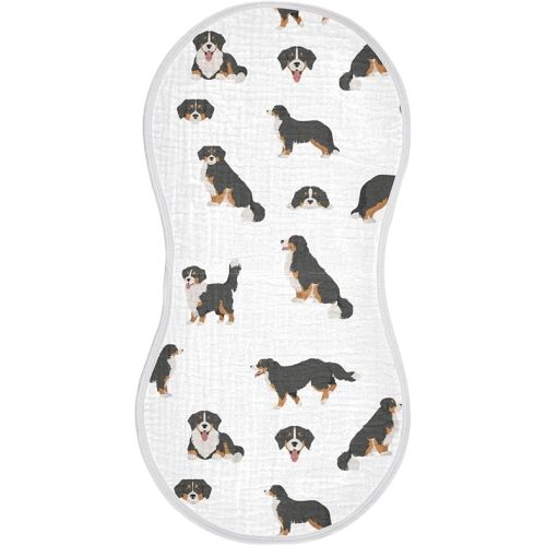 vvfelixl Baby Burp Cloths Bernese Mountain Dog Baby Newborn Cotton Burping Cloths Set Baby Washcloths 4 Pack