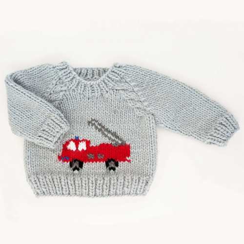 Fire Engine Crew Neck Sweater| Perfect Winter Styles for Baby's at SugarBabies!