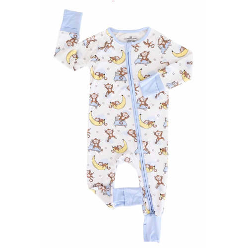 Monkey See, Monkey Snooze Convertible Zip Romper