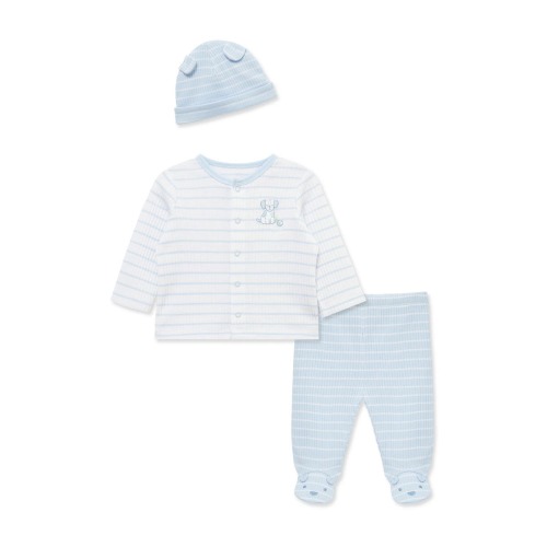 3-Piece Rib Cardigan, Joggers & Cap Set, 6M
