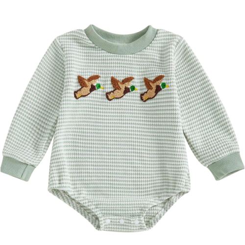 VISGOGO Unisex Baby Boy Girl Romper Waffle Newborn Infant Onesie Clothes Long Sleeve Bubble Oversized Romper Bodysuit Top