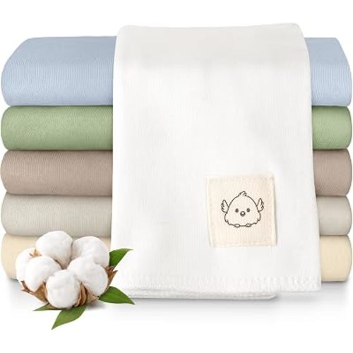 Organic Burp Cloths Baby Boy, Girl, 6-Pack Large Burping Cloths (Slate)