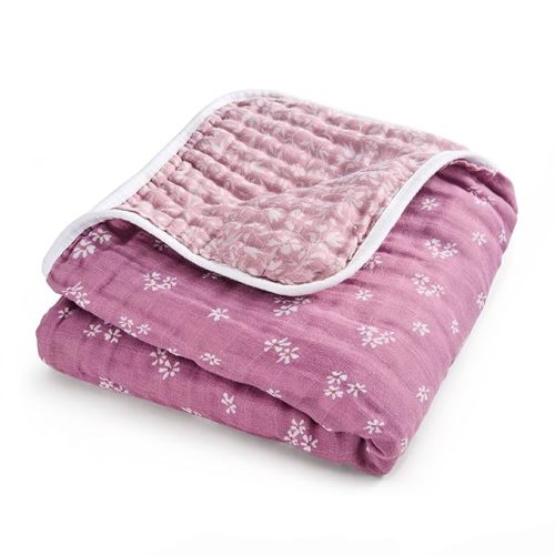 aden + anais Boutique Organic Dream Blanket, 100% Cotton Dream Blanket, Muslin Baby Blanket for Boys & Girls, Unisex Toddler Bedding, Newborn Crib Blanket, Nursery Essential, Heritage Floral