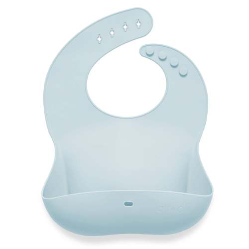 Silicone Baby Bib Roll Up & Stay Closed - (Sky)