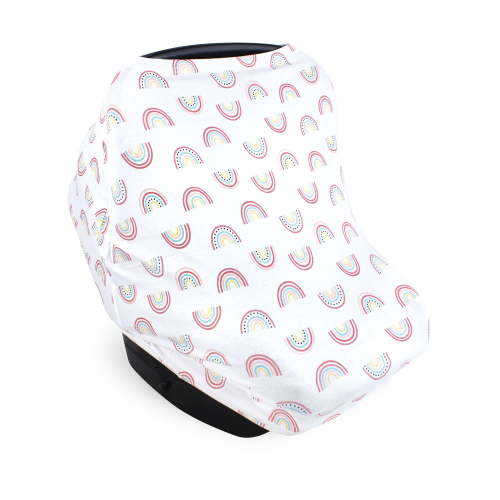 Hudson Baby Unisex Baby Multi-use Car Seat Canopy, Modern Rainbow, One Size
