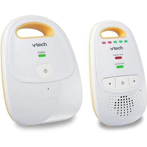 VTech Audio Baby Monitor — No Static DECT 6.0, No WiFi, Hack-Proof | 8Hr Battery, Belt Clip, 1000ft Range, 5-Level Sound Indicator | DM111