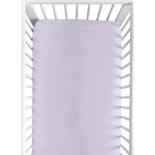Sweet Jojo Designs Purple Girl Fitted Crib Sheet Baby or Toddler Bed Nursery - Solid Color Light Lavender Luxurious Elegant Princess Vintage Boho Shabby Chic Luxury Glam High End for Rose Collection