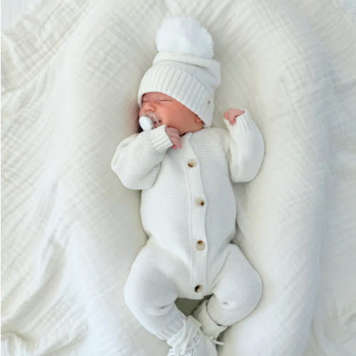 Luna + Luca Classic Purl Knit Jumpsuit - White