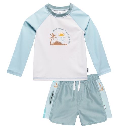 Gerber Baby and Toddler Boys' Rashguard and Swim Trunks Set - Surf - 0-3 Months - 2-Piece
