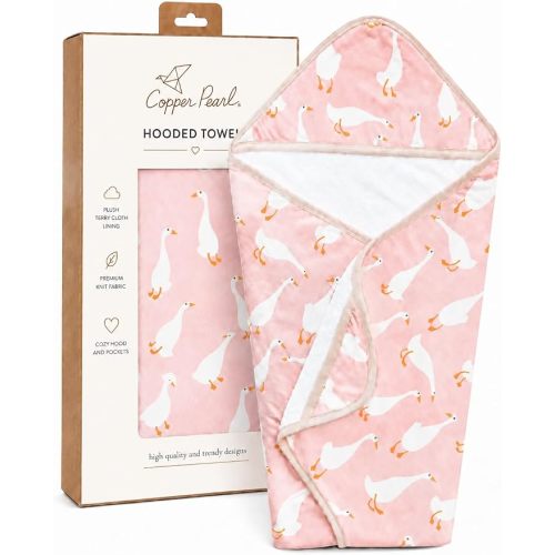 Copper Pearl Hooded Bath Towels Premium Knit/Terry Cloth Baby Towels with Hood, Pockets, and Cool Designs - Great to Gift and Make Bath Time Fun - Baby Bath Towel, Goosie