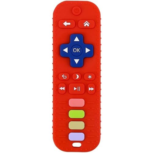 Chuya Remote Teethers Silicone Baby Teething Toys, TV Remote Teether Toy Red