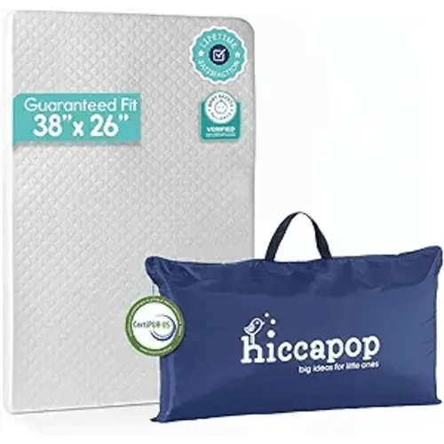 hiccapop Pack and Play Mattress Pad (38"x26"x1.25"), Playard Pad, Portable Crib Mattress, 1.25" Thick