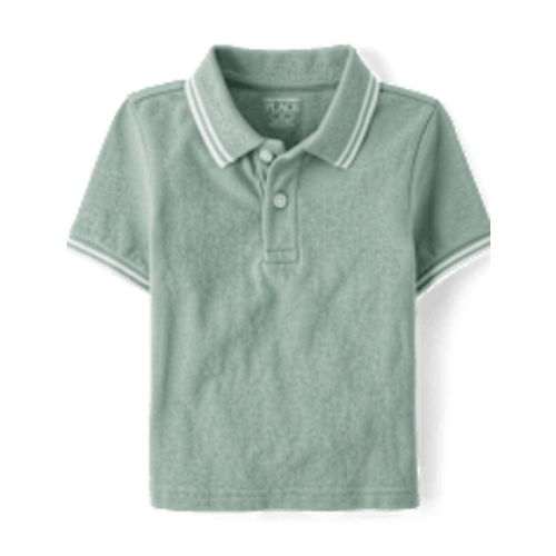 Baby And Toddler Boys Short Sleeve Tipping Soft Pique Polo - GREEN | The Children's Place