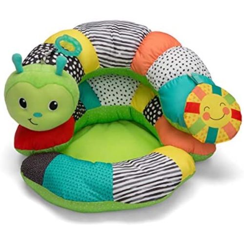 Infantino Prop-A-Pillar Tummy Time & Seated Support - Pillow Support for Newborn and Older Babies, with Detachable Support Pillow and Toys, for Development of Strong Head and Neck Muscles - Caterpillar