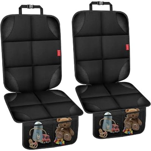 Car Seat Protector, Waterproof 600D Car Seat Cover with Storage Pocket 2PCS