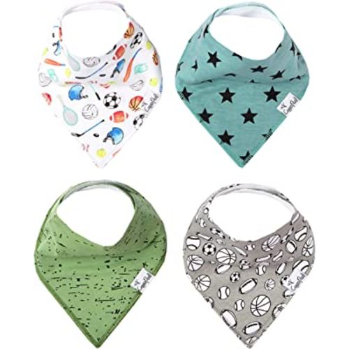 Copper Pearl Baby Bandana Drool Bibs for Drooling and Teething 4 Pack Gift Set Varsity