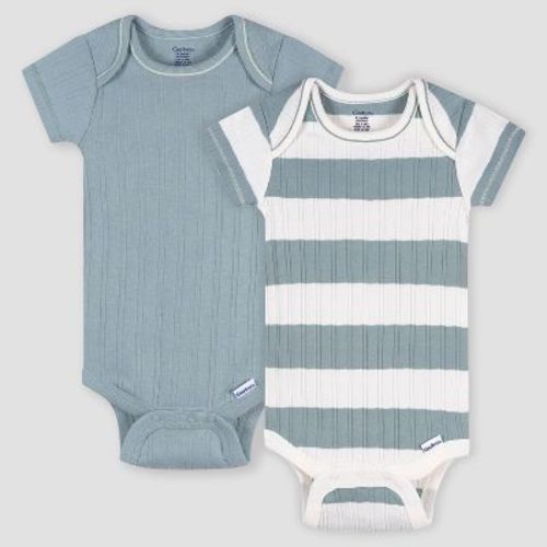 Gerber Baby Boys' 2pk Striped Onesie - Blue 0-3M