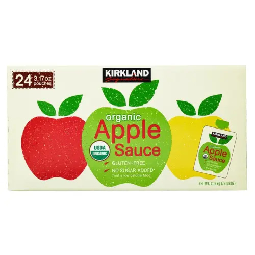 Kirkland Signature, Organic Applesauce, 3.17 oz, 24-Count | Costco