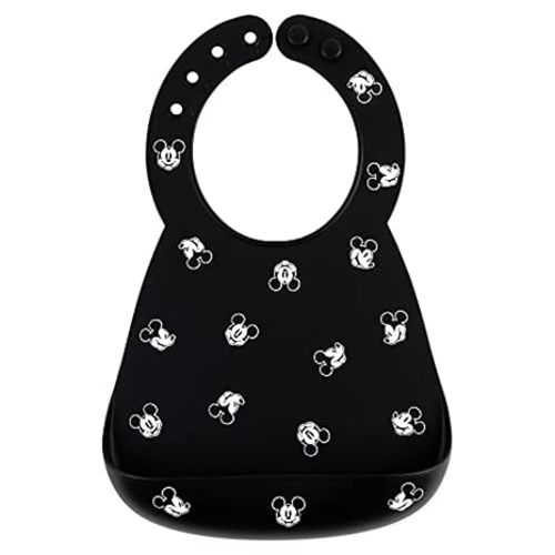Bumkins Disney Bibs, Silicone Pocket for Babies, Baby Bib for Girl or Boy, for 6-24 Months Up to Toddler, Essential Must Have for Eating, Feeding, Baby Led Weaning Supplies, Mess Saving, Mickey Mouse