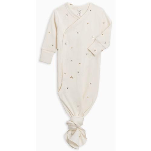 Organic Indy Kimono Gown | Bee / Pewter