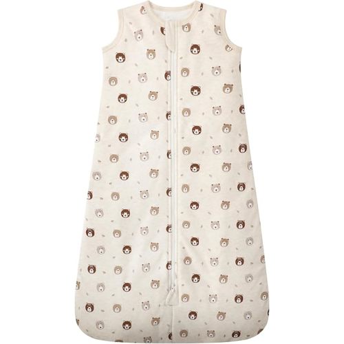 Owlivia Baby Sleep Sack Organic Cotton Sleeping Bag with- 2.5 TOG Sleeping Bag with 2-Way Zipper, Boys Girls Swaddle Transition Sleep Sack(2.5 TOG Mini Bear, 3-12 Months)