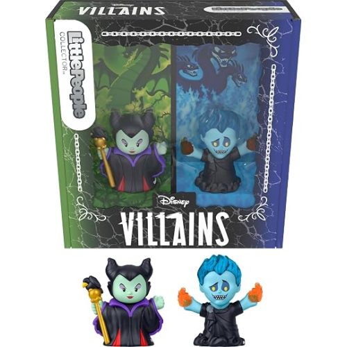 Little People Collector Disney Villains Maleficent & Hades Special Edition Set for Movie Fans, 2 Figures in a Display Package