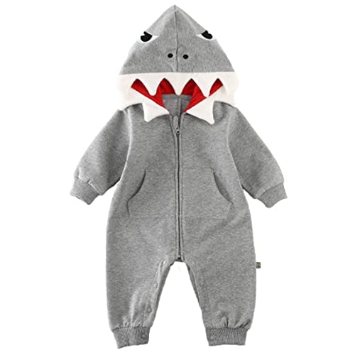 Fairy Baby Infant Shark Costumes Baby Onesie Hoodie Romper 3D Cartoon Cute Jumpsuit Bodysuit for Toddler Boys Girls 3-24M