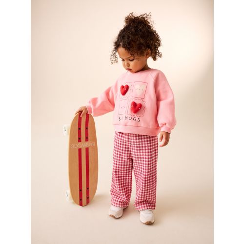 Bright Pink Sweatshirt & Wide Leg Trousers Set (3mths-7yrs)