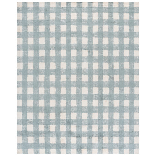 Gracie Oaks Kynlee Hand Woven Recyclyed Cotton Pile Machine Washable Plaid Rug | Wayfair