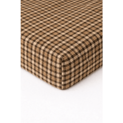 Brown Plaid Crib Sheet