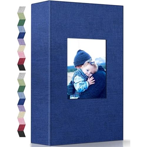 popotop Photo Album 4x6-300 Photos Linen Cover Photo Books with 300 Horizontal Pockets,Slip-in Picture Albums for Family Wedding Anniversary Baby Vacation Pictures