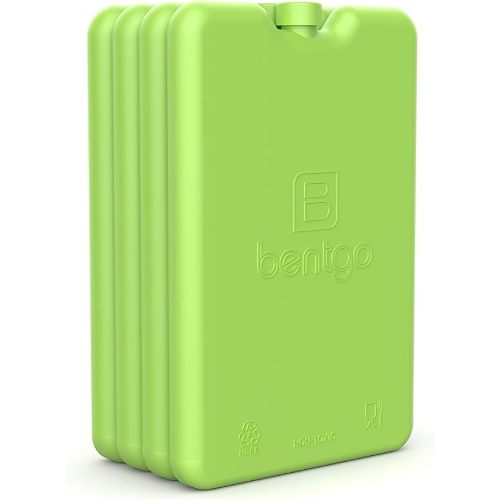 Bentgo Ice Lunch Chillers - Ultra-Thin Ice Packs Perfect for Everyday Use in Lunch Bags, Lunch Boxes and Coolers - 4 Pack (Green)