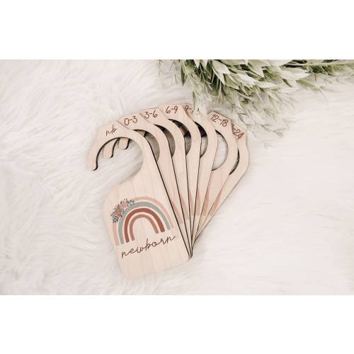 Rainbow Baby Wood Closet Dividers Nursery Closet Clothes Organizer Wood Clothes Divider Baby Wardrobe Dividers New Mom