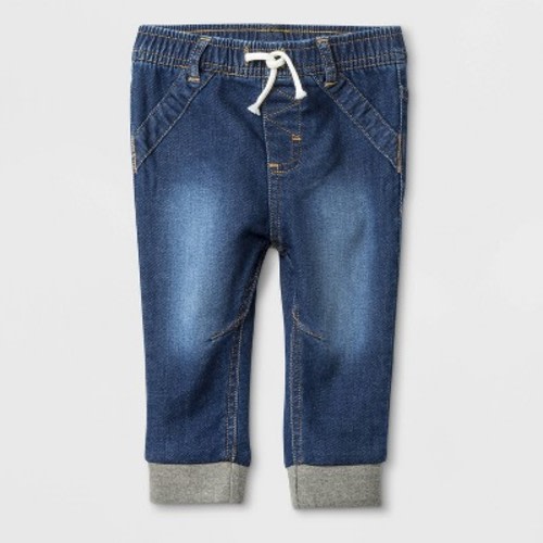 Baby Boys' Medium Wash Knit Repreve Denim Jeans - Cat & Jack™ Blue 3-6M