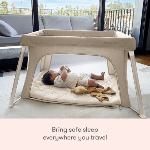 Compact Travel Crib & Play Yard - Sandstone