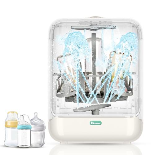 IAGREEA Baby Bottle Washer, Storage/Cleaning/Drying 4-in-1 Cleaning Machine, 3.2L Water Tank, 4 Programs, 360° Dual Spray, Baby Essentials with One-click start, Drawer Design, one-handed performance