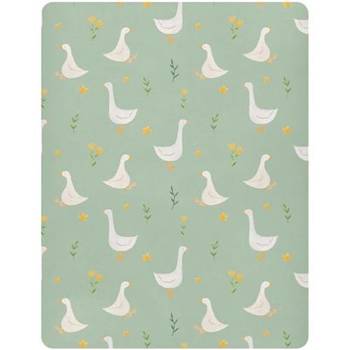 Burbuja Goose Bird Crib Sheet for Boys Girls, Fitted Crib Sheet 28 x 52 in for Standard Crib & Toddler Bed Mattresses, Soft & Breathable