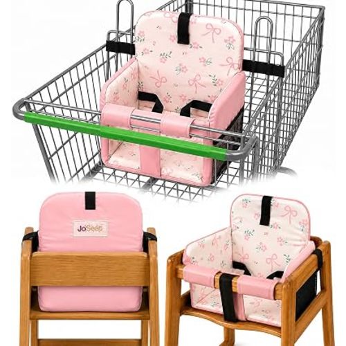 Shopping Cart Seat Cover for Baby, Pink Bows