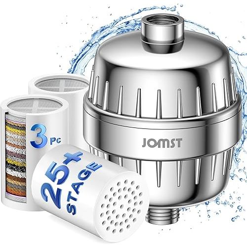 SHOWER FILTER PACKAGE - ANTI CHLORINE SPECIALTY ! - 25+ Stage - 3 Cores - Boosting Output - Remove 99.99% Impurities AND 97.45% Chlorine - Improving Skin, Hair and Nails's Condition